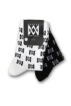 Load image into Gallery viewer, Socs - Logo Socks 2-PK - Black &amp; White
